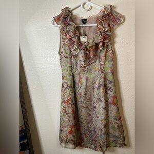 Very J Multicolor Floral Ruffle Dress